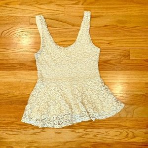 Urban Outfitters Floral Textured Peplum Tank EUC